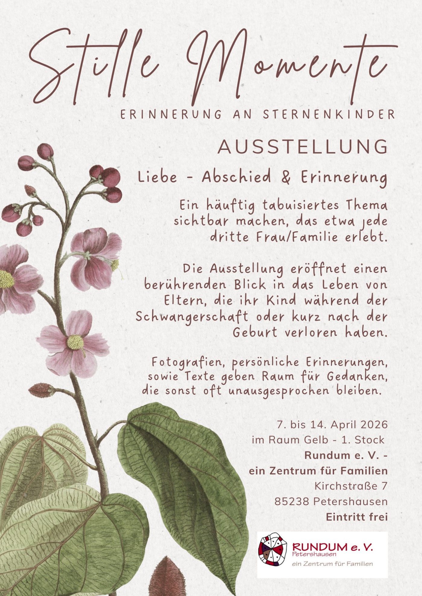 Ausstellung "Stille Momente" Erinnerung an Sternenkinder